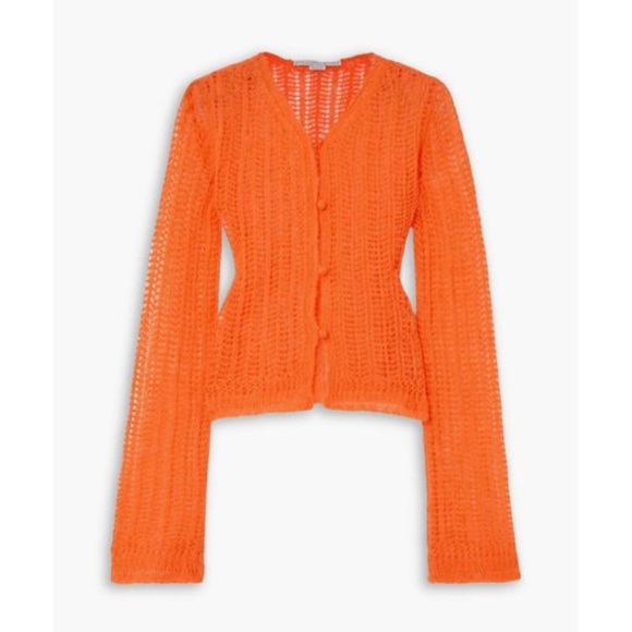 Stella McCartney Vibrant Orange Knit Cardigan